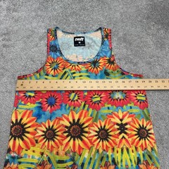 Neff Floral Tropical Summer Tank Top Mens Medium Multicolor Polycotton Hawaiian