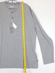 Jachs NY Henley Long Sleeve Shirt Men 3XL Stretch Gray Classic Causal Outdoors