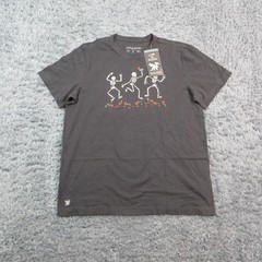 Life Is Good Shirt Mens L Black Skeleton Graphic Crew Neck Tagless NWT