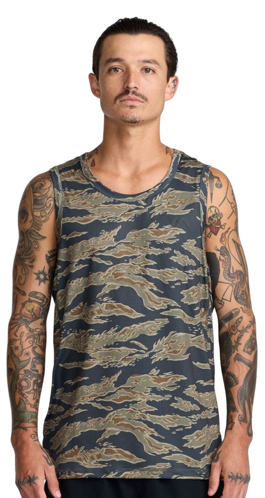 RVCA Sport Vent Men’s Performance Tank – Tiger Camo – New