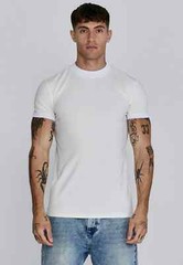 SikSilk Men;s Ecru Ringer T-Shirt Medium