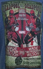 Deadpool Match Poster T-shirt Marvel Comics Superhero Graphic Tee Hthr Blue NWT