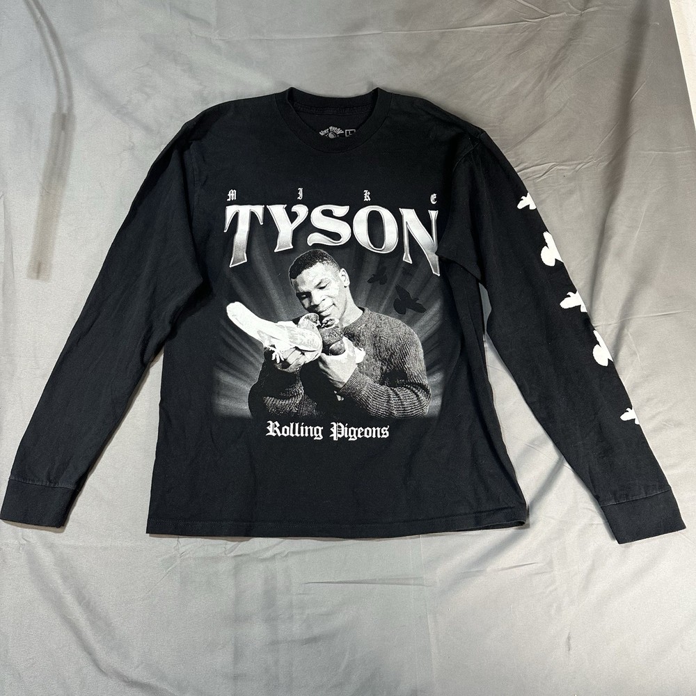 Mike Tyson Rolling Pigeon Long Sleeve Boxing Shirt Size Large
