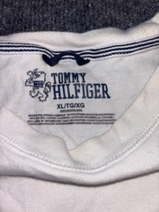Tommy Hilfiger Tee Shirt Men XL White Embroidered Logo Crew Neck Casual Pullover