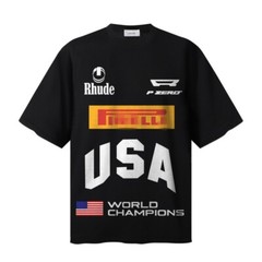 51STYLE RHUDE High Quality Men 100% Cotton Charm Short Sleeve Polo T-Shirt M-2XL