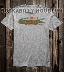 Retro Travel Tee T Shirt Vtg Tourist State Florida Gator Farm Alligator