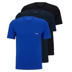 BOSS Mens T Shirts Crew Neck Short Sleeve Classic Pure Cotton 3 Pack Multipack