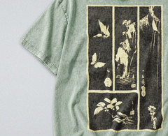 100% Cotton Tee – Unisex Retro Oversized Fit – Japanese Minimalist Nature Print