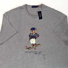 Polo Ralph Lauren Men’s Ski Bear Graphic Jersey T-Shirt Gray Tall 4XLT NEW NWT