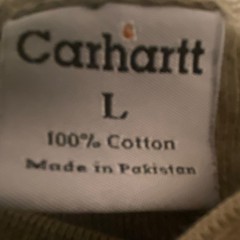 Carhartt Men’s L Tan Long Sleeve Henley Cotton Knit T-Shirt K200LDN