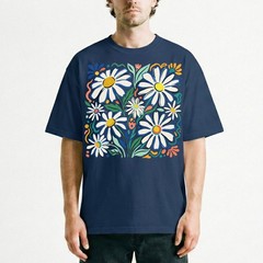 Retro Floral Daisy T-Shirt Colorful Botanical Wildflower Nature Spring Tee