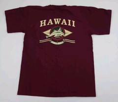 Vintage 90s Hawaii Sail Boat Dolphin Print T Shirt Vtg Island Sport USA Red