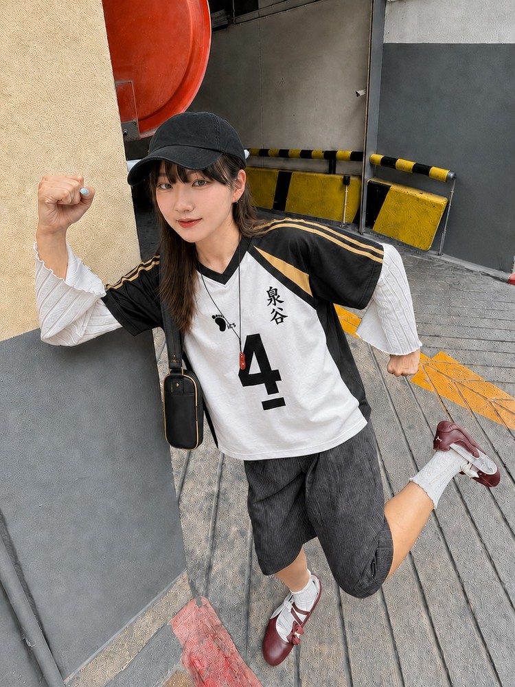 Unisex Haikyuu Anime Jersey for Men and Women, Bokuto #4 Printed Anime Jersey