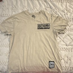 Ecko Unltd. Men’s Beige Regular Fit V-Neck Graphic Logo T-Shirt Short Sleeve L