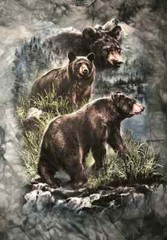 The Mountain Three Black Bears Grizzly Nature Forest Cotton Tie Dye T-Shirt S-3X
