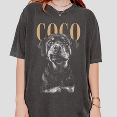 Personalized Vintage Dog Photo T-Shirt Unique Custom Pet Face Mom Shirt Gift