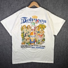 Vintage Big Johnson Shirt Mens Large White 90s Corona Beer Mexico Funny Quote