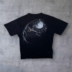 Spiral Direct Goth Wolf Dreamcatcher Moon Graphic Black T-Shirt Large