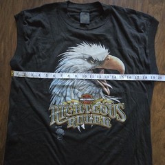 Vintage 3D Emblem Harley Davidson T Shirt Medium 1985 Righteous Ruler Back Print