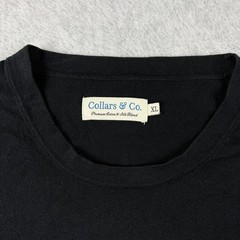 Collars & Co T Shirt Mens XL Black Cotton Silk Minimalist Crewneck Premium Tee