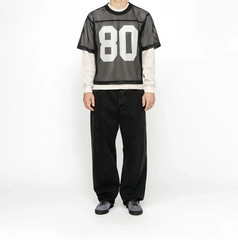 STUSSY MEN’S TEAM NUMBER 80 MESH JERSEY BLACK COLOR SIZE MEDIUM NWT