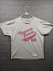 Vintage Tommy Hilfiger Jeans 85 90s Gray T-shirt USA Made Size L/XL Distressed