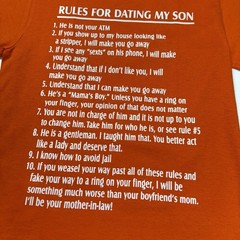 Gildan Rules for Dating my Son Crazy Mother-In-Law Mens Shirt S Joke Funny Gift