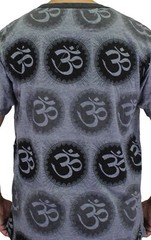 WEED Mens Vintage Ringer T-Shirt Gray Om Ganesha Hindu Hippie Yoga Bohemian WE05
