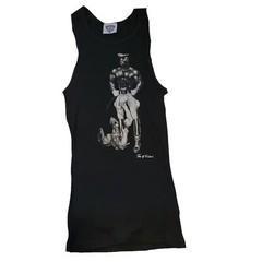 Tom of Finland T-shirts Tank Tops Gay Muscle Leather Fetish Black White Men Gray