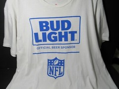 Hanes Nano Bud Light NFL Football T Shirt XL White (with stains)