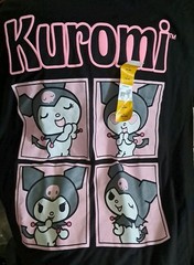 Sanrio Kuromi Black Pink Print Crew Neck Short Sleeve T-Shirt Large (42-44) NWT