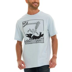 Keith Haring Men’s Graphic Tee, Blue, Large