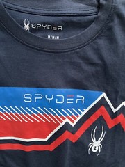Men’s Medium Spyder Tee Short Sleeve Graphic T-Shirt Blue New Athletic NWT
