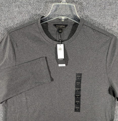 Banana Republic Men’s Large Luxe Touch Performance Tee Long Sleeve Charcoal NWT