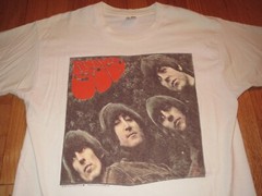 Vtg 1990 The Beatles Rubber Soul T-shirt Classic Rock Graphic Off WhiteLarge
