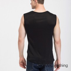 Men Silk Knitted Tank Top V Collar Sleeveless T-Shirt Breathable Undershirt Tops