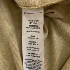 Asos Mens Large Beige Cotton Classic Crew Neck Short Sleeve T-Shirt NWOT