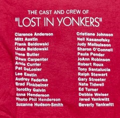 Fruit Of The Loom Charlotte Players Neil Simon Lost In Yonkers T-Shirt Size L