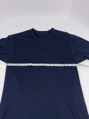 BYLT Premium Basics Men’s T-Shirt Large L Navy Basic Crew Split Hem Tee