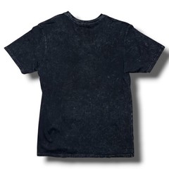 Affliction Mens Live Fast T-Shirt Large Black Mineral Wash Blue Fleur De Lis USA