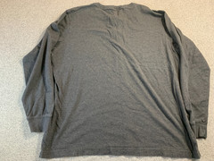 Lands’ End Super-T Top Men’s XL 46-48 Gray Rib-Knit Cuff Long Sleeve Henley Neck