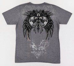 The Raw Uncut Shirt Grunge AOP Skater Wings Loyal Graphic Gray Vintage Y2K