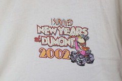 Vtg Y2K 2002 Streetwear Mens XL Thrashed Dumont New Years Fire Flames T-Shirt