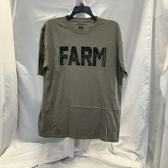 Turnrows Mens Farm Straight Hem Round Neck Graphic Casual Gray T Shirt Size XL
