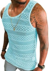 Mens Mesh See Through Tank Top Sleeveless Muscle Fit Sexy Vest Shirt