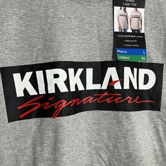 NEW Costco Kirkland Signature Gray Black White Short Sleeve T-Shirt Mens Large