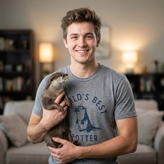 Mens Worlds Best Fotter T Shirt Funny Sarcastic Father’s Day Gift Otter Tee for