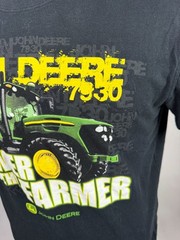 John Deere Power To The Farmer Black Graphic T-Shirt Large