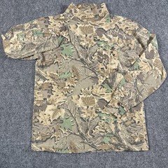 Vintage Ace Sportswear Advantage Camo Shirt Mens L Mock Neck Pocket Made In USA