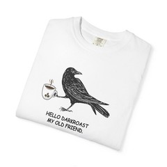 Crow Shirt, Coffee Lover T-shirt, Comfort Colors Shirt, Unisex Garment-Dyed Tee